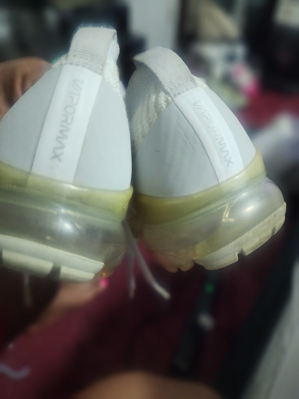 Nike White Vapormax Women's Sneakers Sizw 9.5 with Translucent Sole